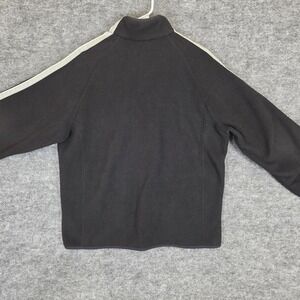 VTG Nike Fleece Jacket Boys Size XL (16-18) Black Full Zip‎ Gray Stripe Athletic